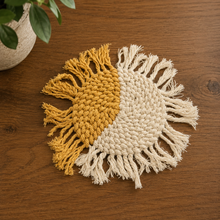 Load image into Gallery viewer, Macrame Color Block Coaster Collection
