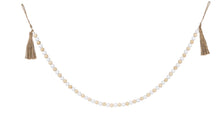 Load image into Gallery viewer, Natural/White Wood Beaded Garland w/ Tassel
