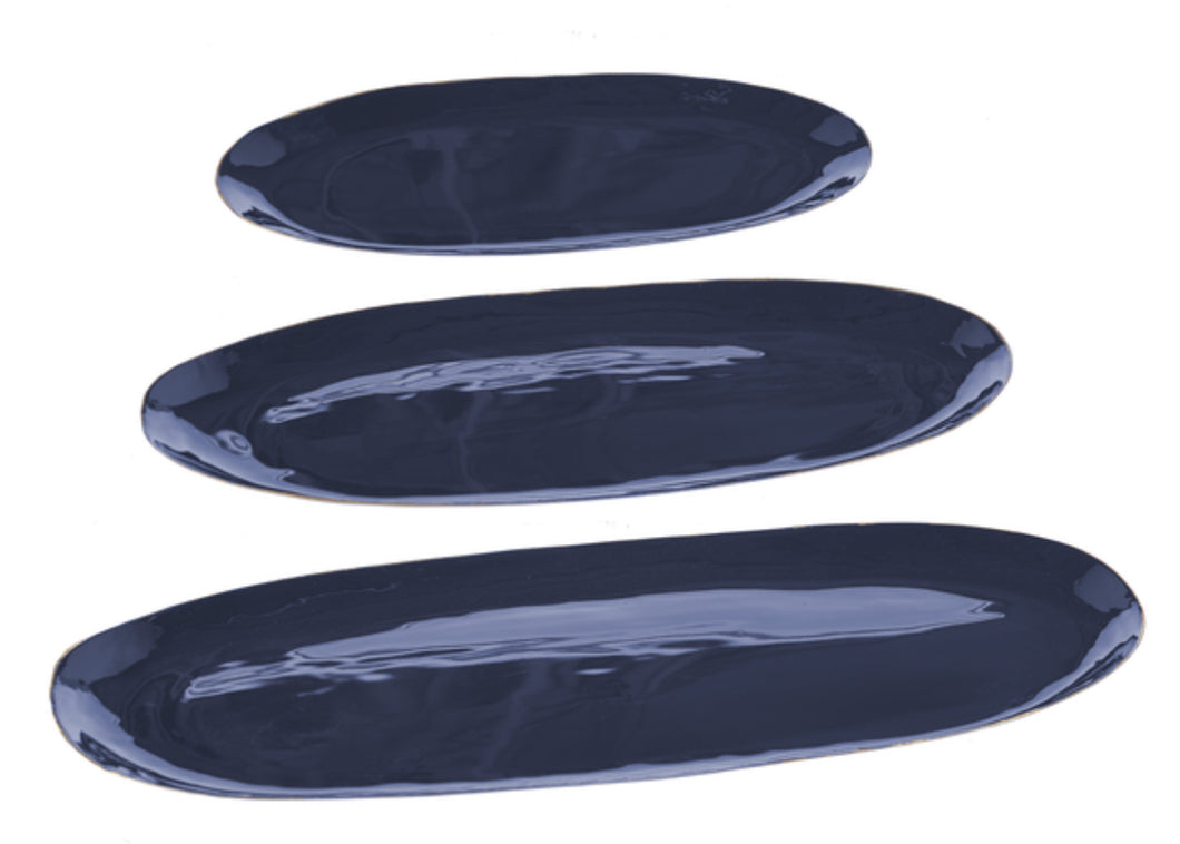 Oval Indigo Tray Collection
