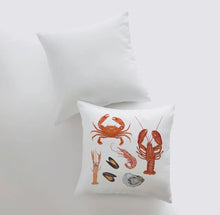 Load image into Gallery viewer, Sea Crustaceans Accent Pillow- 12” x 12”
