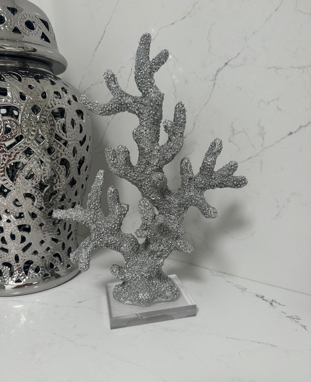 Silver Coral Statue