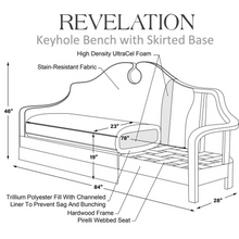 Load image into Gallery viewer, 84” Keyhole Skirted Bench Collection
