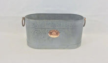 Load image into Gallery viewer, Gray Zinc Oval Bucket W/ Copper Plaque
