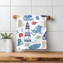 Load image into Gallery viewer, Nautical Lighthouse Waffle Dish Towel

