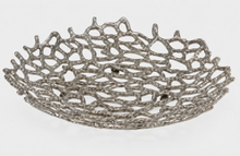 Load image into Gallery viewer, Silver Aluminum Coral Decorative Bowl
