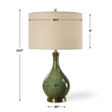 Load image into Gallery viewer, Emerald Glazed Table Lamp
