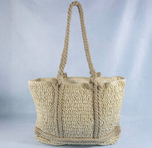 Load image into Gallery viewer, Open Weave Straw Tote Bag
