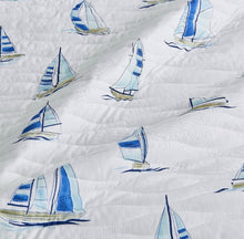 Load image into Gallery viewer, Sailboat King Quilt &amp; Sham Set
