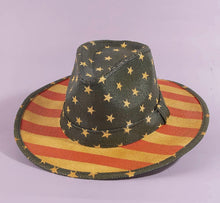 Load image into Gallery viewer, Vintage Distressed Stars &amp; Stripes Paper Hat
