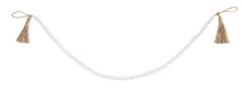 Load image into Gallery viewer, White Wood Beaded Garland w/ Tassel
