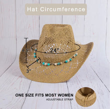 Load image into Gallery viewer, Turquoise Bead Shell Band Cowboy Hat
