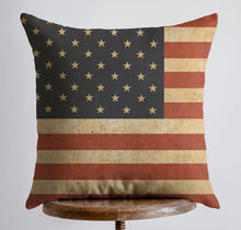 Load image into Gallery viewer, Grunge American Flag Pillow- 10” x 10”

