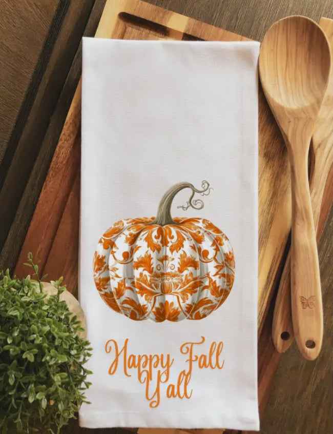 Happy Fall Pumpkin Tea Towel