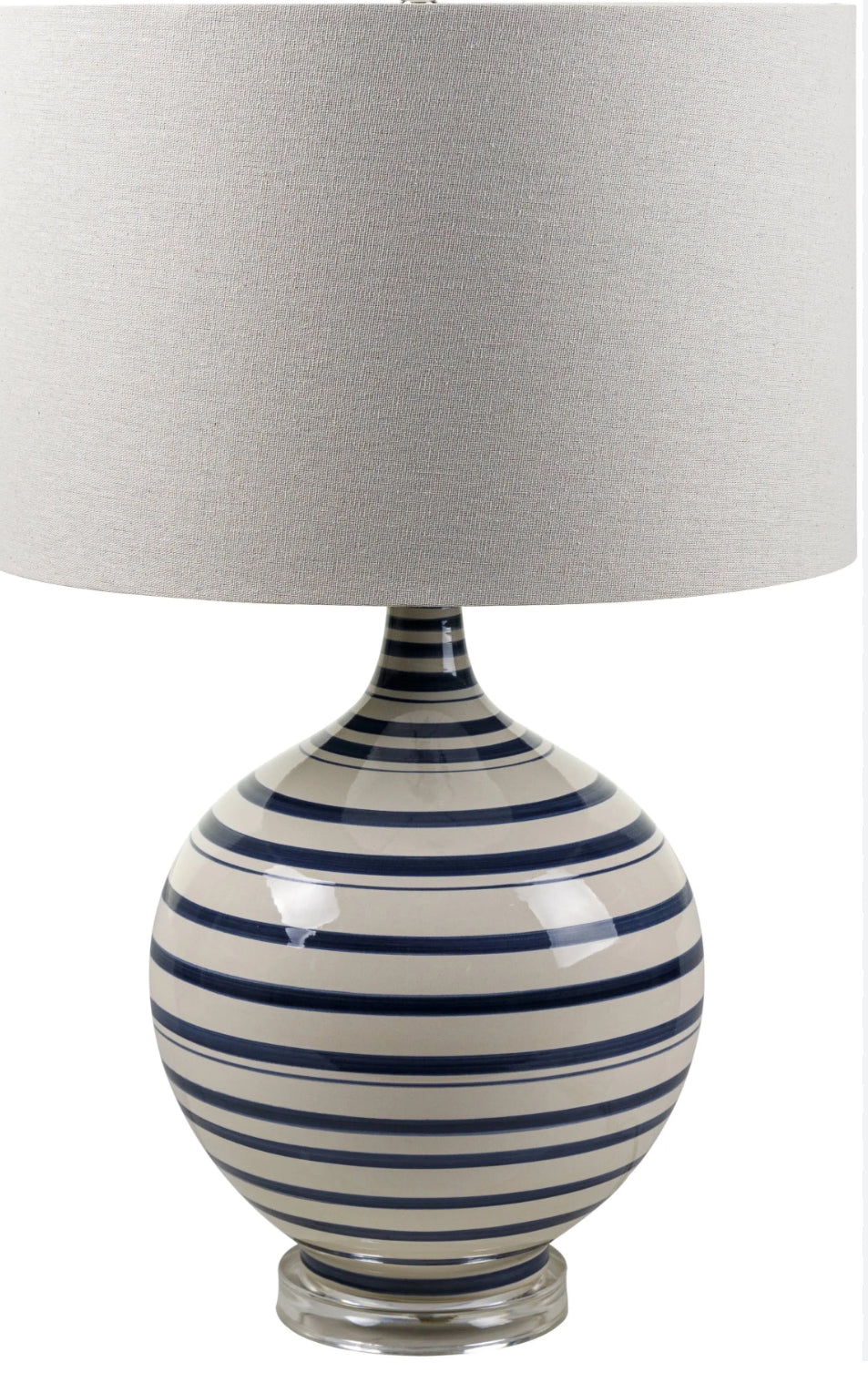 Blue & White Striped Table Lamp