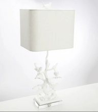 Load image into Gallery viewer, Bird On Branch/Antique Silver Foil Shade Lamp
