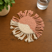 Load image into Gallery viewer, Macrame Color Block Coaster Collection
