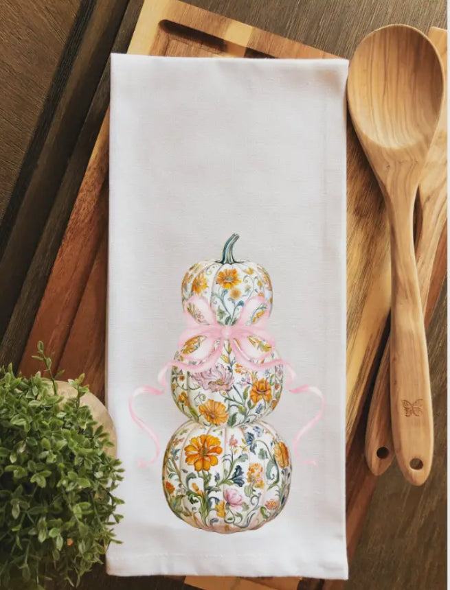 Pumpkin Stacked Topiary Tea Towel