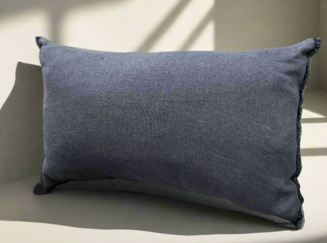 Navy Lumbar Indoor/ Outdoor Pillow