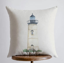 Load image into Gallery viewer, Lighthouse Accent Pillow- 10”x10”
