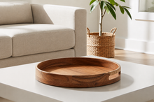 Load image into Gallery viewer, Acacia Round Wood Tray
