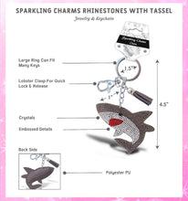Load image into Gallery viewer, Rhinestone Shark Keychain/Charm
