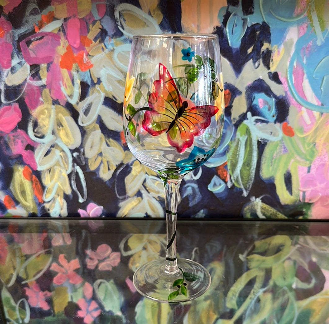 Butterfly Stem Wine Glass