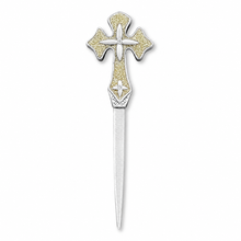 Load image into Gallery viewer, Glitter &amp; Pewter Cross Letter Opener
