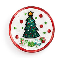 Load image into Gallery viewer, Christmas Tree Round Glass Plate
