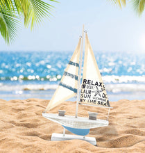 Load image into Gallery viewer, Nautical Aqua Sailboat Decor
