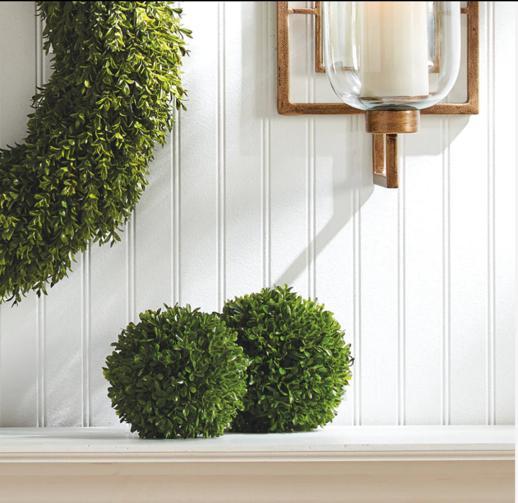 Faux Boxwood Hanging Orb
