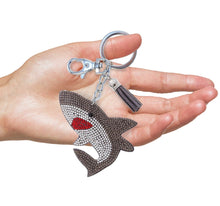 Load image into Gallery viewer, Rhinestone Shark Keychain/Charm
