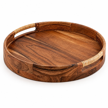Load image into Gallery viewer, Acacia Round Wood Tray
