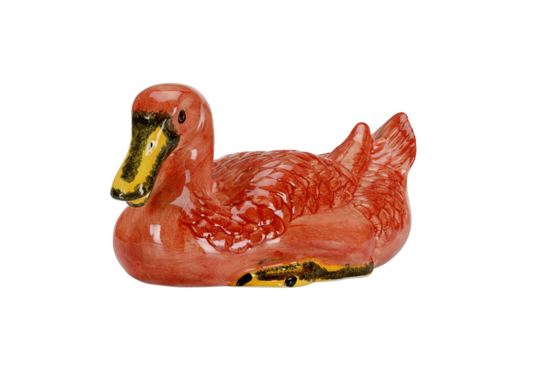 Orange Ceramic Duck