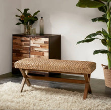 Load image into Gallery viewer, Hand Woven Hyacinth Bench
