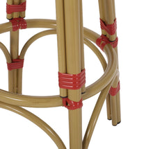 Load image into Gallery viewer, Red French Backless Barstool- S/2
