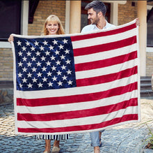 Load image into Gallery viewer, Sherpa Fleece American Flag Blanket
