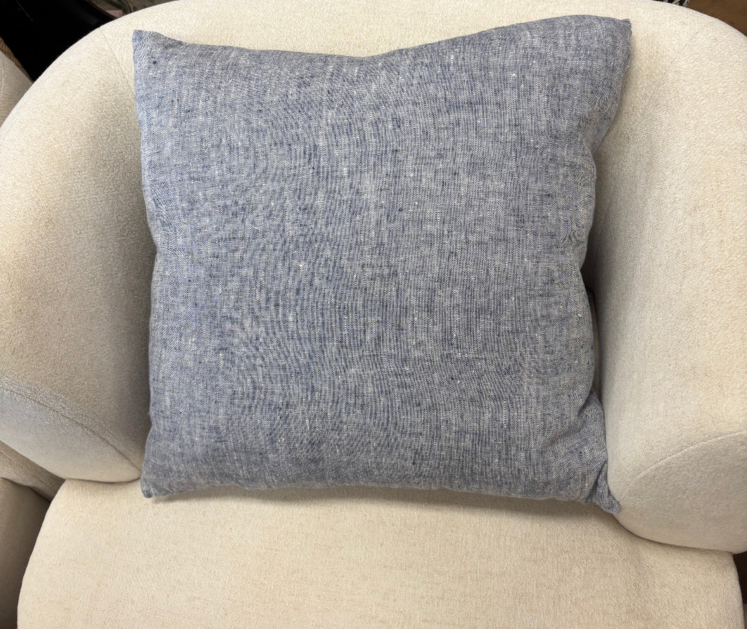 Blue & White French Linen Pillow