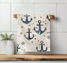 Load image into Gallery viewer, Christmas Nautical Kitchen Waffle Towel
