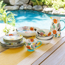 Load image into Gallery viewer, Hand Painted Poppy Garden Dinnerware Collection
