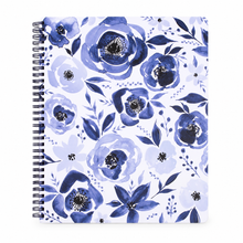 Load image into Gallery viewer, Blue Floral Watercolor Notebook
