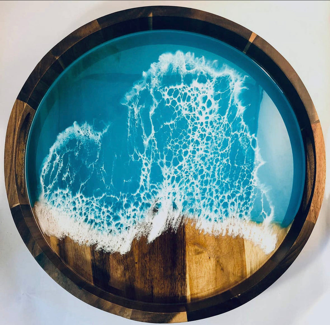 Ocean Decorated Olive Wood Tray