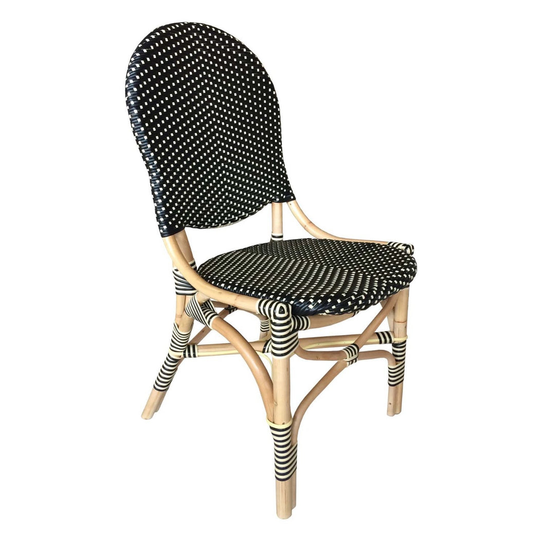 French Weave Black & Cream Bistro Chair