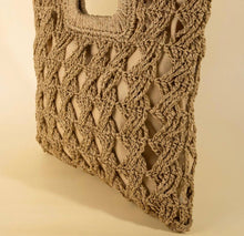 Load image into Gallery viewer, Square Straw Braided Tote Bag
