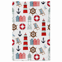Load image into Gallery viewer, Vintage Nautical Waffle Dish Towel
