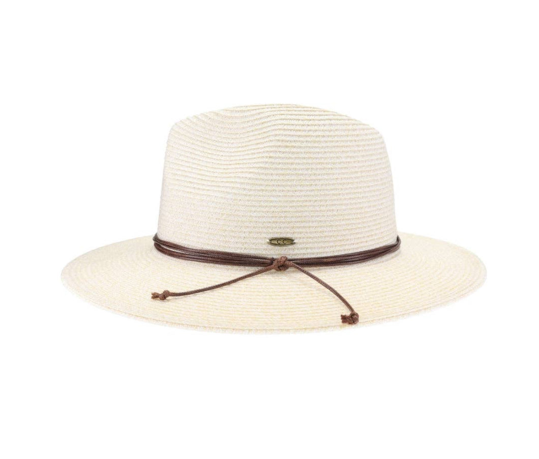 Two-Tone Leather Cord Panama Hat Collection