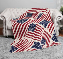 Load image into Gallery viewer, American Flag Throw Blanket
