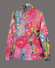 Load image into Gallery viewer, Flower Print Button Up Shirt- M
