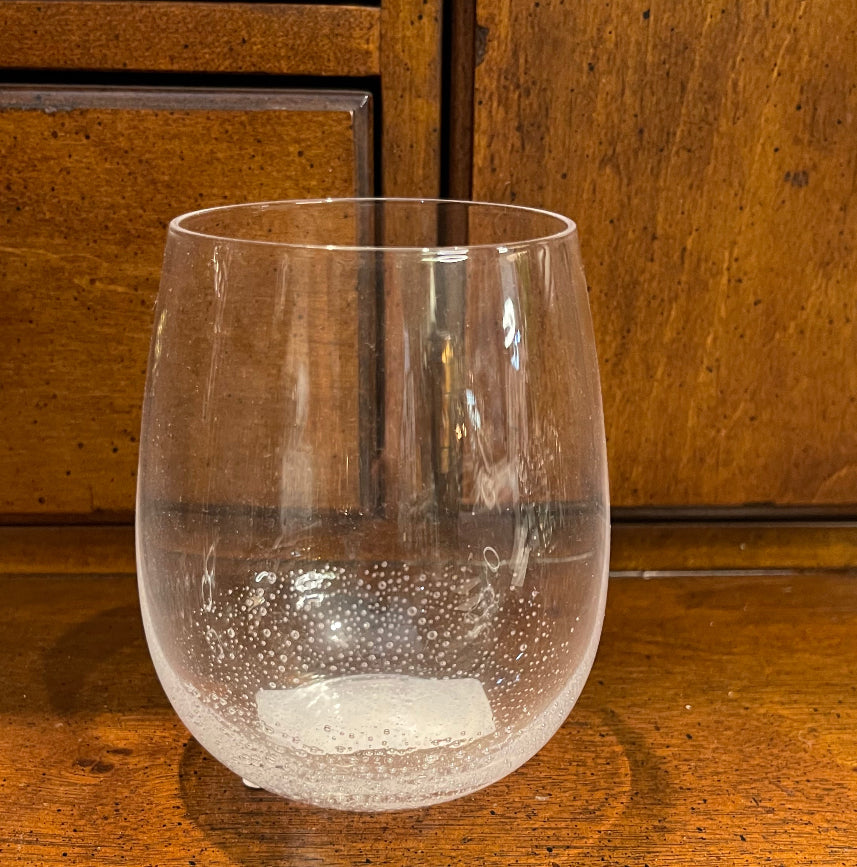 Bubble Clear Stemless Wine Glass
