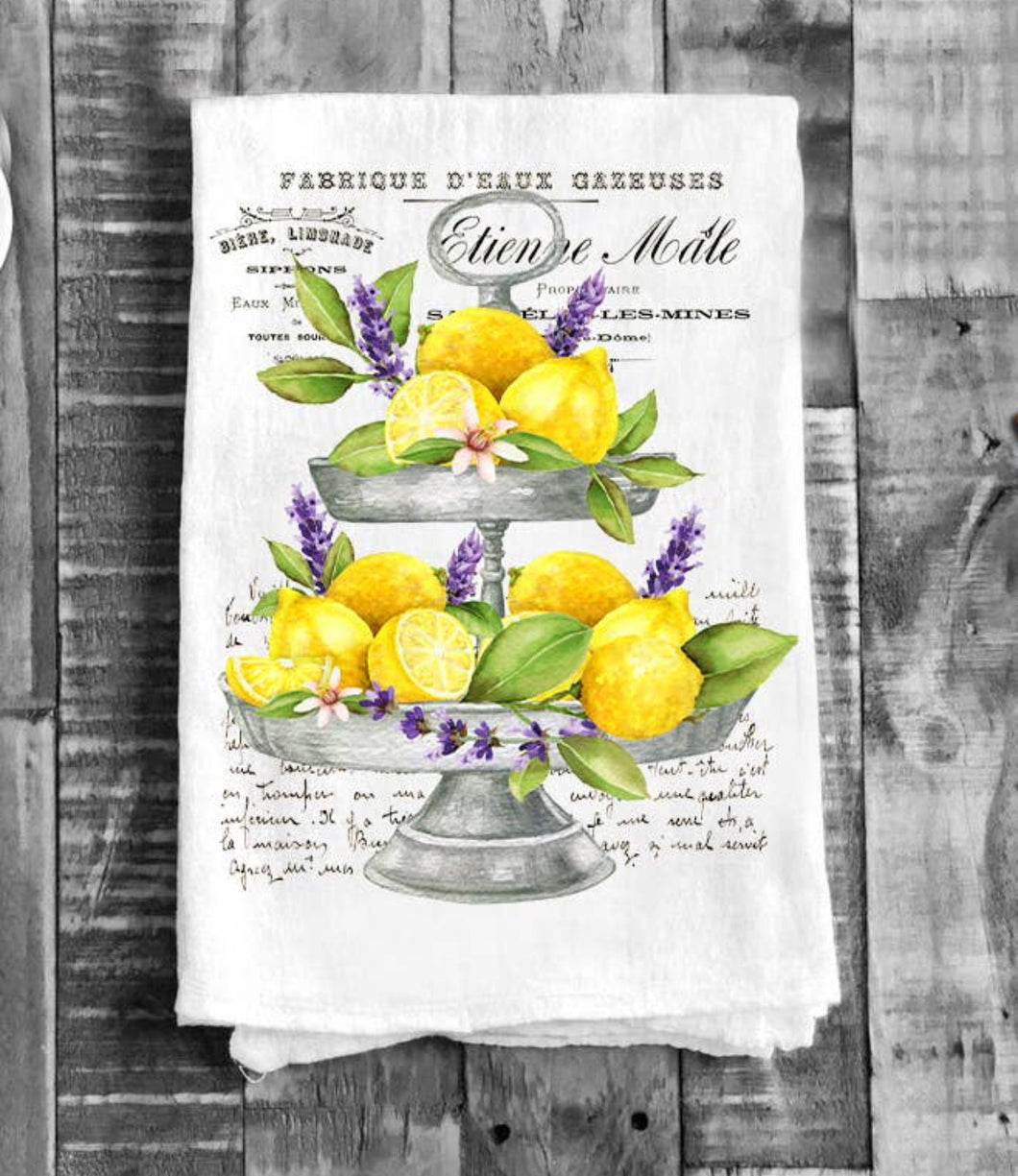 Lemons & Lavender Flour Sack Dish Towel