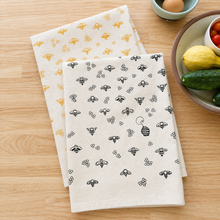 Load image into Gallery viewer, Hand Printed Bee Towel Collection
